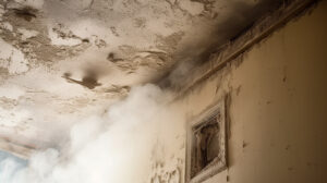 Post fire soot damage inside a residential home